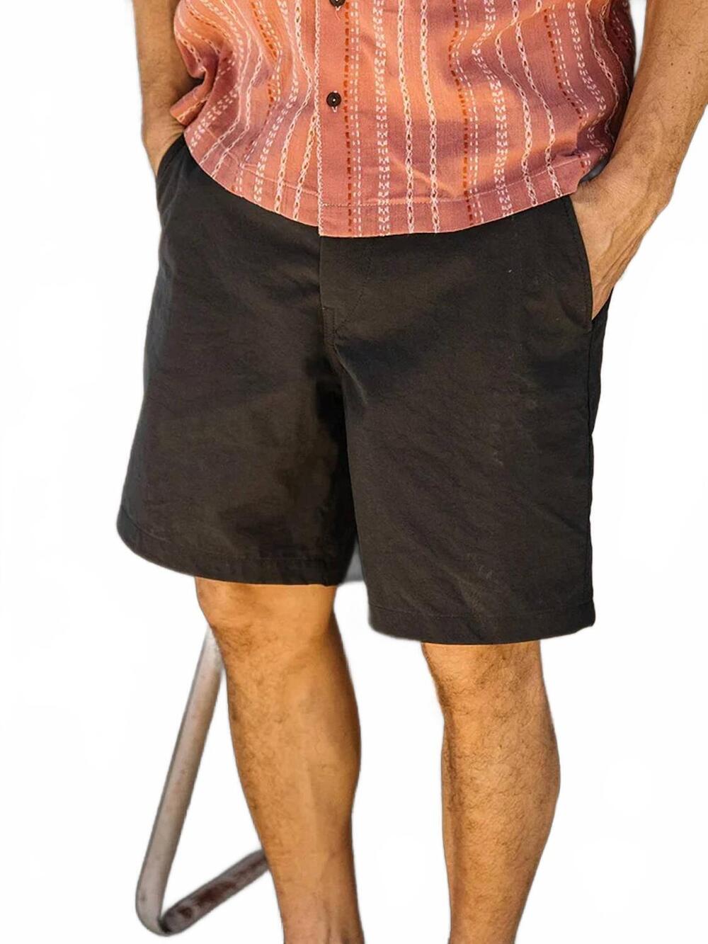 NEW HIROSHI KATO scoop taslan short in gray